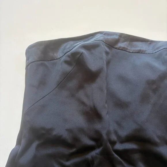 Escada Silk Strapless Black Back Bow Pleated Laser Cut out Prom Dance Wedding - Picture 3 of 11